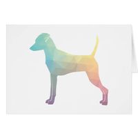 Min Pin Dog Breed Geo Silhouette Pastel Card | Zazzle.com