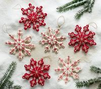 Felted Nordic Snowflake Ornaments, Set Of 6 | Pottery Barn Kids