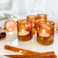 Manufactured by . Vintage Amber Glass Tea Light Holder - Beaucoup Wedding Favors, Gifts, Supplies & More