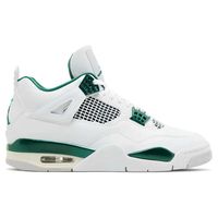 Jordan 4 Retro Oxidized Green The Air Jordan 4 Retro Oxidized Green stands as a contemporary must-have in sneaker fashion marrying a timeless silhouette with a vibrant summer-ready colour palette. With its predominantly crisp white upper complemented by accents of oxidized green and neutral grey, this Jordan 4 Retro exudes a sleek, modern aesthetic that's both eye-catching and versatile. The presence of the iconic Jumpman logo on the tongue and heel further enhances its authenticity and heritage, cementing its status as a standout piece in any sneaker collection. Since its debut over three decades ago, the Air Jordan 4 has been renowned for its innovative design elements. From the distinctive mesh panelling that enhances breathability to the abstract midsole that offers exceptional comfort