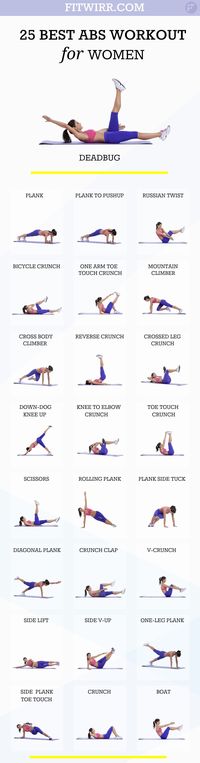 25 Best Ab Exercises for Women. Get crop top worthy abs with these effective abdominal moves. #absworkout #abexercises #coreexercises