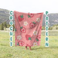 This listing is for a PDF pattern instant download.  There will be no physical product and nothing will be mailed to you.  This super cute strawberry patterned crochet blanket pattern is an adorable addition to your fruit themed summertime decor! It can be worked up in any colors that you choose and with any yarn that you choose. The graph is 142 x 198 squares & includes 7 colors. The size of the finished product depends on the method of crochet that you choose, your yarn and hook choice, and yo