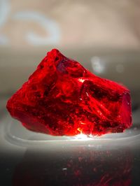 33.80 Carats Red Garnet Rough, Natural Red Garnet, Red Garnet Raw, Garnet Rough, Garnet Raw, Red Garnet, Garnet Chunks, 6.76 Gram Garnet Raw Natural Red Garnet Rough  Weight - 33.80 Carats  Size - 23x17x9 MM  Color - Pegion Blood Red  Note :- As you can see all pictures & vedio are taken in mobile Torch.