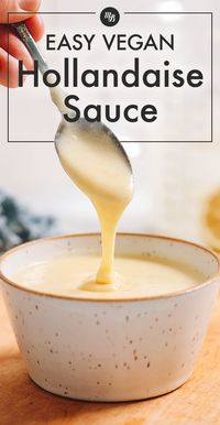 Hollandaise sauce...but VEGAN! It's RICH, creamy, lick-from-the-spoon-worthy, and requires just 1 PAN, 10 MINUTES, and 8 INGREDIENTS to make. Prepare your taste buds for ultimate brunch-worthy sauce perfection!