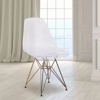 Flash Furniture Elon Series Ghost Chair With Gold Metal Base : Target