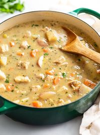 This homemade Chicken Stew recipe is easy to make for dinner on the stove top! It's hearty, rustic, and full of flavor. Your family will love this easy meal idea.