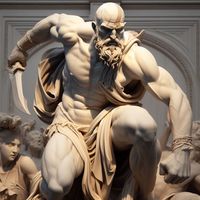 Kratos sculpture of him as part of real life Greek mythology.