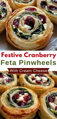 Add a pop of flavor to your holiday table with these Festive Cranberry Feta Pinwheels! Filled with creamy cheese and a burst of cranberries, they're perfect for parties or as a tasty snack. Easy to make and visually appealing, these pinwheels are a crowd-pleaser! Save this pin to try the recipe today and impress your guests!