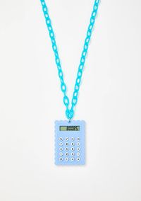 CHEAT CODE CHAIN NECKLACE in Blue | dollskill.com • ...cuz you have the answer to their madness. You’re always right w/ this dope pendant necklace that has a fully-functional calculator N’ chain hardware.