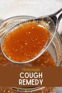 Homemade cough remedy with honey and spices. Old fashioned cough suppressant with natural ingredients. #coughremedy #coughmedicine #diycoughsyrup