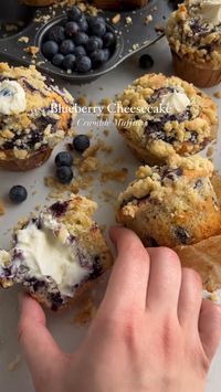 · 1 serving     Blueberry muffins:  • 140 g vanilla yogurt  • 200 g fresh or frozen blueberries + 1 tbsp flour  • 240 g all purpose flour  • 180 g white sugar  • 9 g baking powder (around 1 tsp)  • 2 eggs   130 g melted butter  Combine melted butter with sugar and whisk. Then add the eggs one by one and whisk again. Add the vanilla yogurt. Lastly sift and fold in the dry ingredients followed by the frozen blueberries. Scoop the mixture into a muffin tray with 12 paper muffinforms attached till they are all filled up. Fill with the syrup and sprinkle with the crumble. Bake in oven for 10 minutes at 220°C and turn down the heat to 180°C for 20-25 min. Check if they’re done with a toothpick). Let them cool down completely at room temp before filling them with creamcheese filling.  Syrup:  •