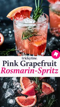 Genieße diesen Pink Grapefruit Spritz mit selbstgemachten Grapefruit Sirup, Rosmarin, Prosecco und Aperol – ein erfrischender Cocktail, perfekt für einen leckeren Aperitivo!