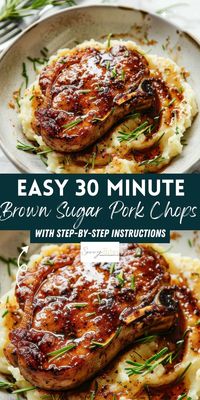 Looking for Aldi dinner recipes? Try these brown sugar pork chops with a sweet and spicy rub, pan fried to perfection. Easy and ready in 30 minutes, ideal for a quick family dinner.