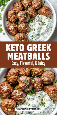 Savor the flavors of keto Greek meatballs (keftedes) that bring a taste of the Mediterranean to your table. These herb-infused meatballs are perfect for a healthy, high-protein meal that’s full of fresh and vibrant flavors. Check out the recipe and save this pin for a keto-friendly twist on a Greek classic! A delicious keto meatball idea for any night.