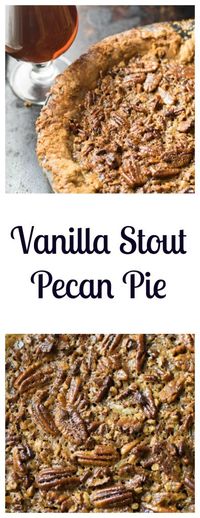 Vanilla Stout Pecan Pie is a decadent and delicious dessert perfect for the holidays - both the pie and the crust are made with vanilla stout beer | Beer Girl Cooks