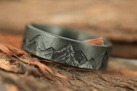 Black Zirconium Mountain Range 7mm Ring, Crosshatch Textured, Beveled Edges, Matte Finish, Black Ring, Mens Wedding Band, Rustic Style, - Etsy Canada