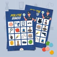 Wat is er nu leuker op je kinderfeestje dan een gezellig potje bingo. Nog leuker wordt het natuurlijk als de bingo ook nog helemaal in het thema van je kinderfeestje is. Deze politie en boeven bingo is geschikt voor een groep van maximaal 10 kinderen. Zo werkt de politie en boeven bingo: Direct na het afronden van je bestelling ontvang je in je orderbevestiging een link met naar de pdf. Los van de bingo ontvang je ook in de orderbevestiging een pdf met een duidelijke instructie en leuke tips om