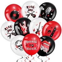 PRICES MAY VARY. Rock Latex Balloons: you will get 9 styles, 6 pcs each, 54 pcs of rock party balloons in total; Set the stage for a rock party, suitable for rock themed events, plenty of them will brighten the mood Vibrant and Durable: it is made from quality latex material, our latex balloons for rock are built to last throughout the entire rock party, ensuring maximum fun and excitement; Measuring an ideal size, each balloon is inflated to provide maximum impact and will fill your venue with