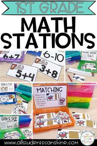 These first grade math stations are quick and easy when it comes to storage and preparation! Simply print the 1st grade math task cards, and store them in task boxes!