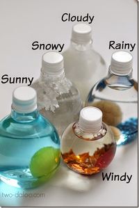 Weather Sensory Bottles - Such a fun way for Toddler, Preschool and Kindergarten age kids to explore weather!