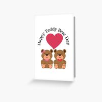 Get my art printed on awesome products. Support me at Redbubble #RBandME: https://www.redbubble.com/i/greeting-card/Happy-Teddy-Bear-Day-Cute-Brown-Bears-Valentines-bear-and-Valentine-week-gift-ideas-by-haRexia/140885432.5MT14?asc=u