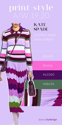 Colorful mixed strips patterns #fashionweek #runway #fw19 #fw20 #arcosbydesign #katespade