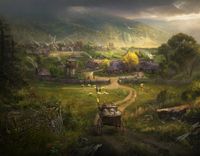 ArtStation - Fortified Village - MTG / The Lord of the Rings: Tales of Middle-earth