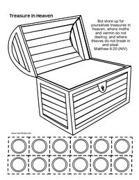 Cut and Paste Bible Activity Worksheet. Treasures in Heaven. Kids love this!