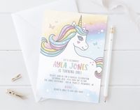 $6.50 - Unicorn Invitation, Unicorn Birthday Invitation, Invitation Printable, Digital, Editable Template, PDF Instant Download #BPB349_1