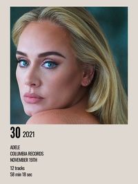 minimal aesthetic polaroid album poster for thirty by adele