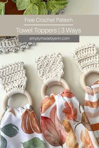 Crochet towel holders are all the rage lately! The pattern is beginner friendly, using basic crochet stitches and techniques. making it fast and easy to work up. No more towels falling on the floor!!