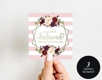 $6.50 - Will You Be My Bridesmaid Wine Label Printable, Wine Label Template, Maid of Honor, Bliss Paper Boutique, PDF Instant Download #BPB326_6