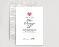 Wedding Invitation, Printable Wedding Invitation, Invitation Template, Editable Invitation, Instant Download, Wood Grain, Fingerprint heart invitation by Bliss Paper Boutique