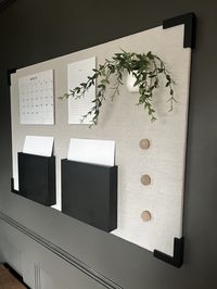 Hi, I'm Sarah and I make magnetic boards! I also design unique magnetic accessories to maximize your board's beauty and functionality. Let's talk about BOARDS! CONSTRUCTION: My boards are made of a galvanized steel sheet, 1/2" sturdy wooden board and a gorgeous, quality linen blend fabric in a natural "oat" color. (A fabric sample is available to purchase). I finish the back of the board with a super thin foam material and keyhole hardware. My Wooden Corner Magnets add a fun modern style and def