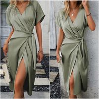 Dresses | Classic Solid Pleated Wrap Midi Dress | Poshmark