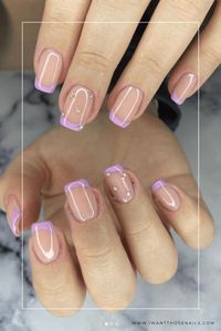 Get ready to add a touch of elegance to your style with these stunning pastel purple French tip nails! Whether you prefer an almond or square design, long or short, acrylic or gel, these nails are perfect for any occasion. Add a sprinkle of glitter to complete the look and let your pastel purple french tip nails do the talking!