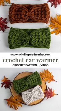 Bring an elegant touch to your fall wardrobe with this crochet textured ear warmer! Check out these projects, they're so fun! Free crochet pattern and video tutorial.