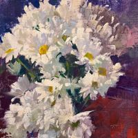 My 90-minute demonstration from life on day two of my latest painting workshop at the Conroe Art League in November 2023. The purpose of this floral demo was getting past preconceived notions about what we see. White is not always white, and petals don’t define flowers. • Oil on Linen • 10” x 10” • 90 Minutes