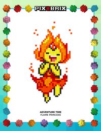 2D Adventure Time Flame Princess Pix Brix Pixel Art Template