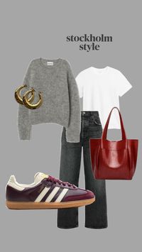 #stockholmstyle #gold #cozy #chic #sambas #burgundy #red #basic #grey #white