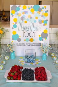 Mimosa bar at a Confetti Baby Shower