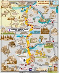 Peak to Peak Scenic Byway Map, Colorado Vacation Directory