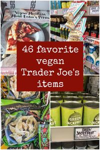 There's always something new to discover at Trader Joe's! Here are 46 of my favorite vegan products that are winning a spot in my cart right now. #traderjoes #vegan #vegetarian #groceries