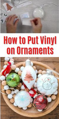 Make Christmas ornaments with your Cricut machine and this tutorial! Learn my tips and tricks for putting vinyl on with fewer mistakes! #cricut #christmascrafts #christmasornaments