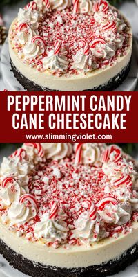 Delight in peppermint candy cane cheesecake, a refreshing holiday treat that combines the cool flavor of peppermint with creamy cheesecake. Topped with crushed candy canes, this dessert adds extra holiday cheer to your celebrations. It’s easy to make and sure to impress your guests. Save this pin and check out the recipe for a cheesecake that’s both festive and delicious!