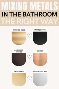 What to know how to mix finishes in the bathroom? These mixing metals ideas are seriously so helpful especially when thinking about mixing metals like black and gold or chrome and gold.