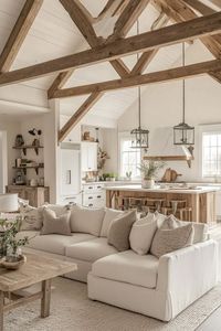 Envision a modern farmhouse living room where comfort meets style. Discover how to blend rustic livingroom elements with contemporary flair. Visit our blog for expert tips on creating your dream space.