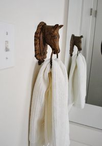 antiques used as towel hooks.