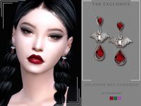 The Sims Resource - Delphine Bat Earrings