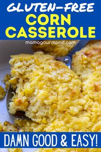 Never miss out on your favorite holiday dish again! Gluten-free corn casserole makes a creamy, comforting cornbread casserole with an easy 5-minute prep and no Jiffy mix necessary!